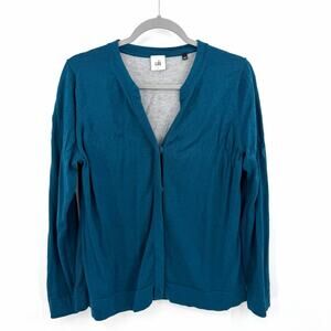 CAbi Snap Button Teal Ever Cardigan Size L